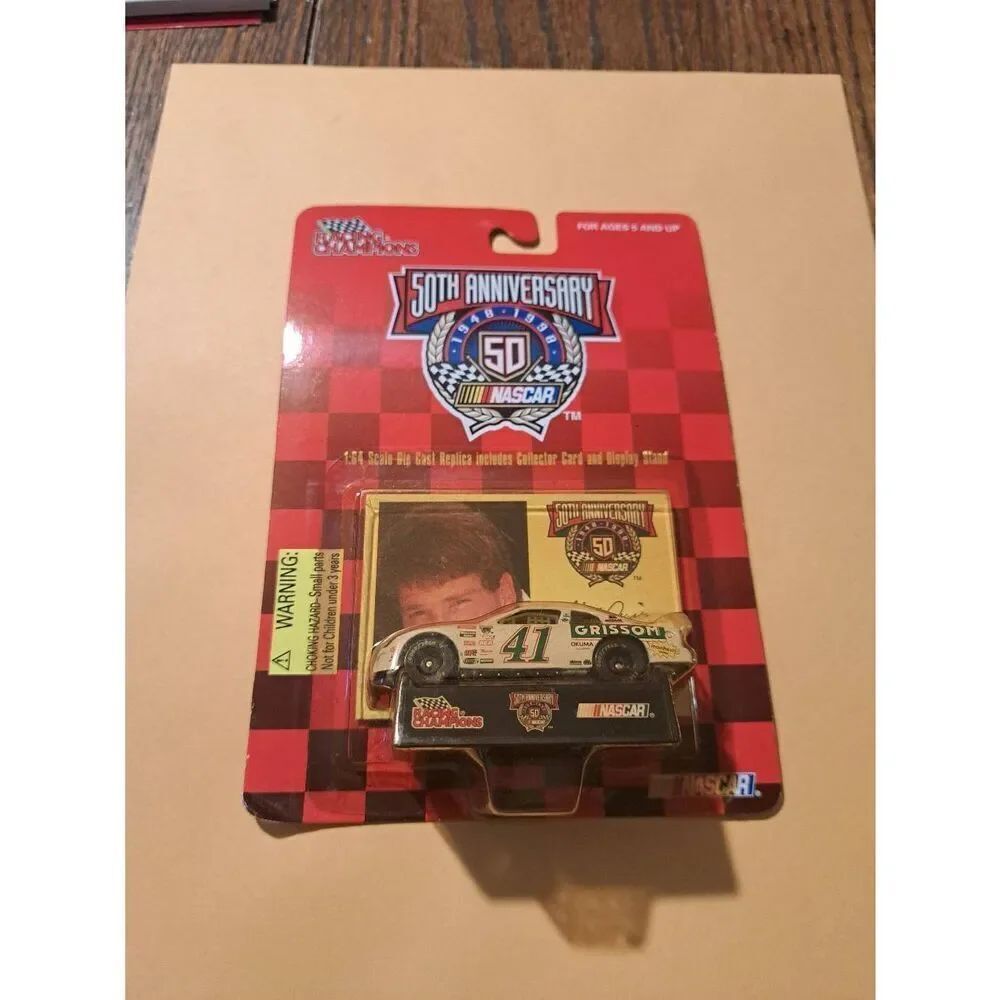 Vintage 1998 NASCAR Steve Grissom #41 50th Anniv Race Car 1:64 Diecast w Card